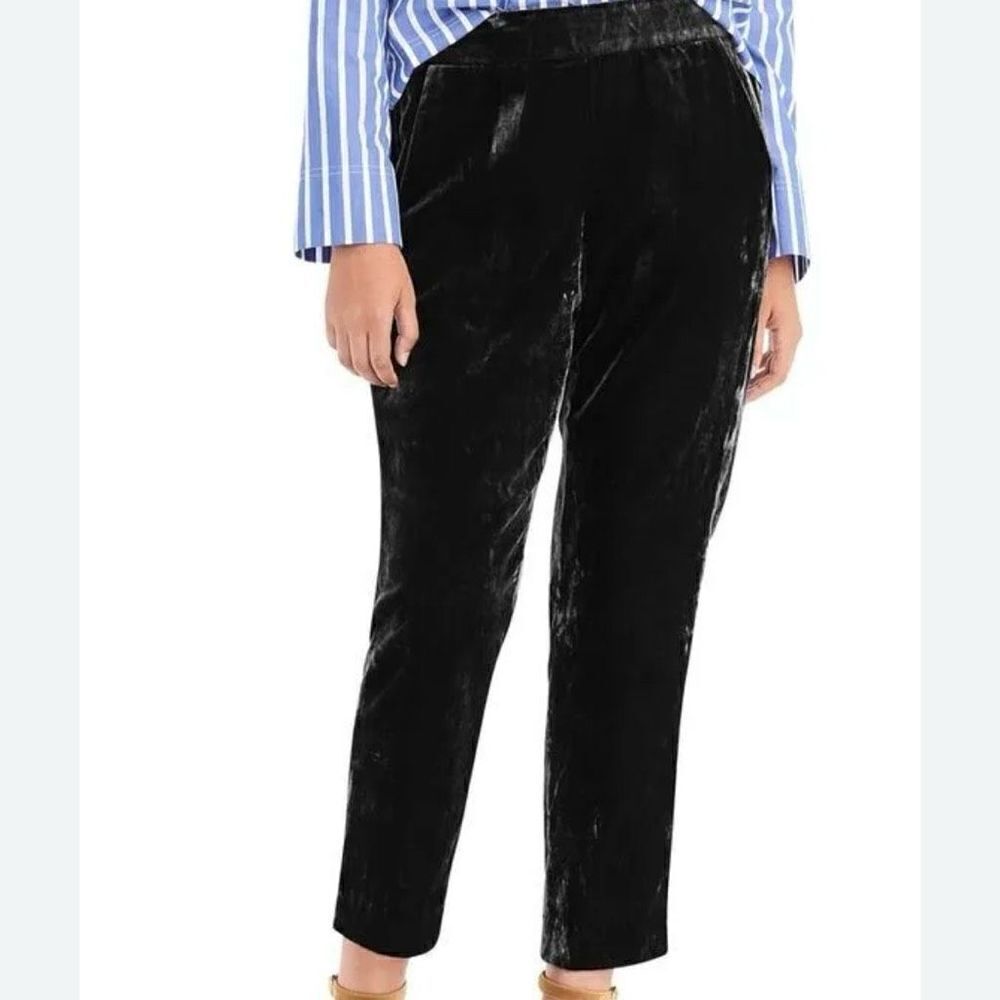 J.Crew velvet black high rise pull on pants size 2